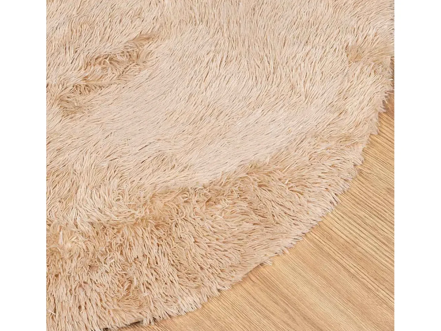 Alfombra shaggy de pelo largo NAVARRA beige 200x200 cm poliéster