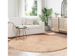 Alfombra shaggy de pelo largo NAVARRA beige 200x200 cm poliéster