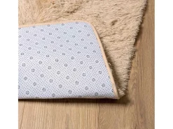 Alfombra shaggy de pelo largo NAVARRA beige 200x200 cm poliéster