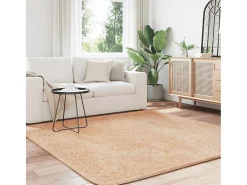 Alfombra shaggy de pelo largo NAVARRA beige 200x200 cm poliéster