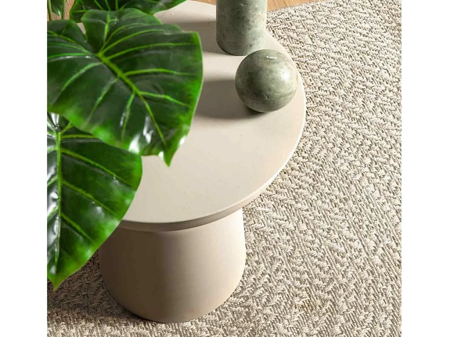 Alfombra ZIZUR color crema 200x290 cm efecto yute interior y exterior