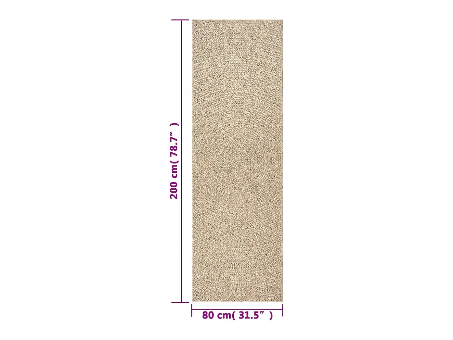 Alfombra ZIZUR 80x200 cm efecto yute para interior y exterior
