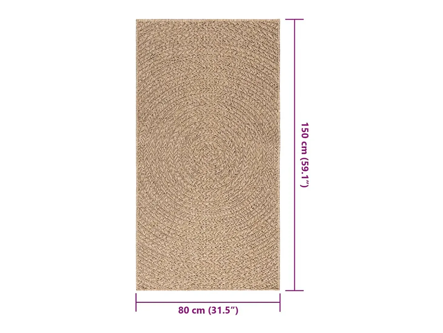 Alfombra ZIZUR 80x150 cm efecto yute para interior y exterior