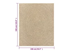 Alfombra ZIZUR 240x340 cm efecto yute para interior y exterior