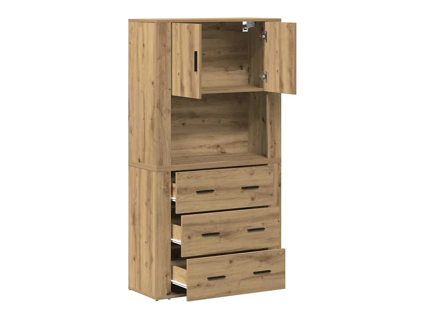 Altillo Roble artisan 80 x 33 x 150 cm Madera contrachapada