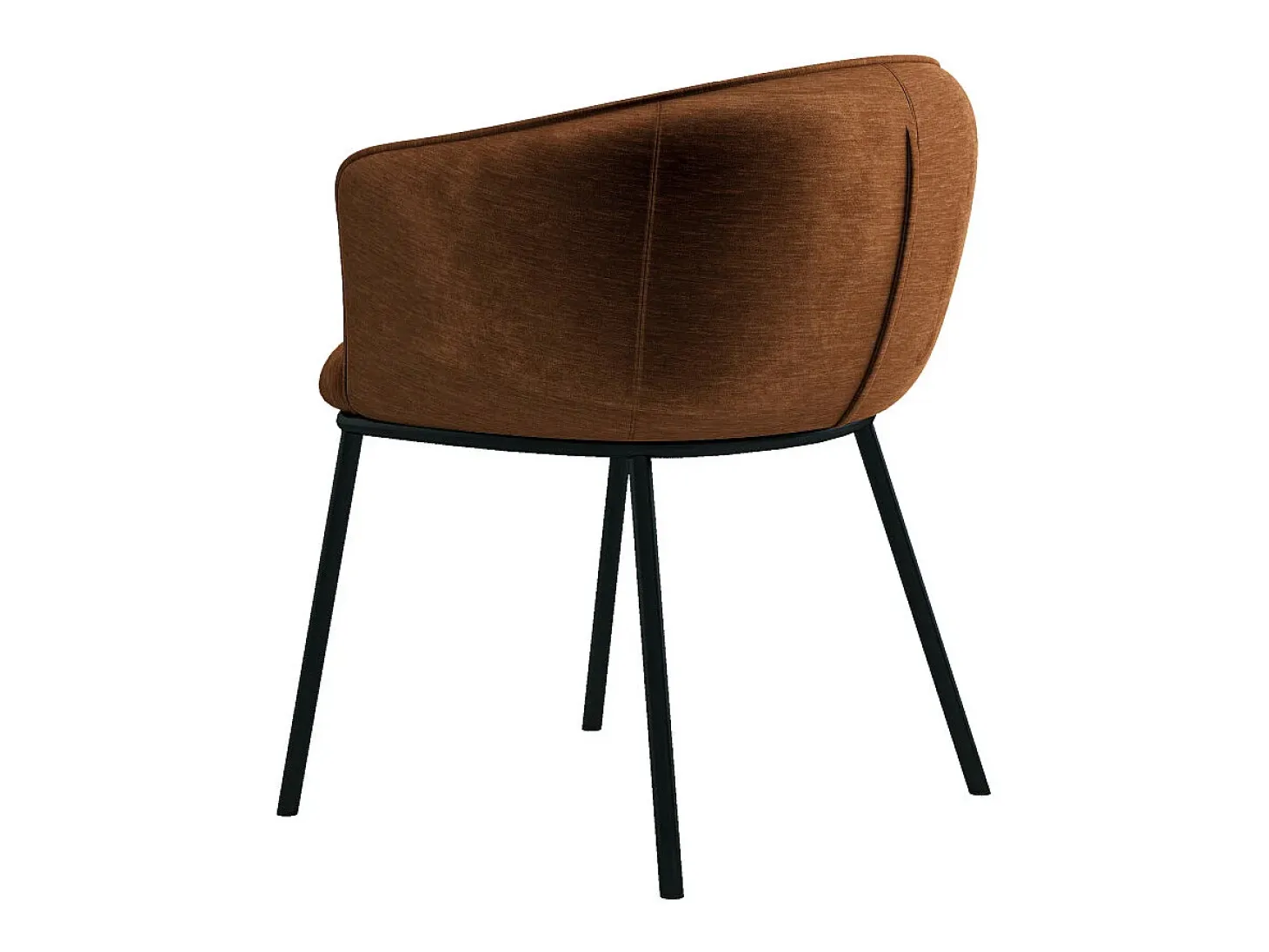 ALVIN-Silla de tela terracotta y metal negro
