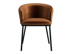 ALVIN-Silla de tela terracotta y metal negro
