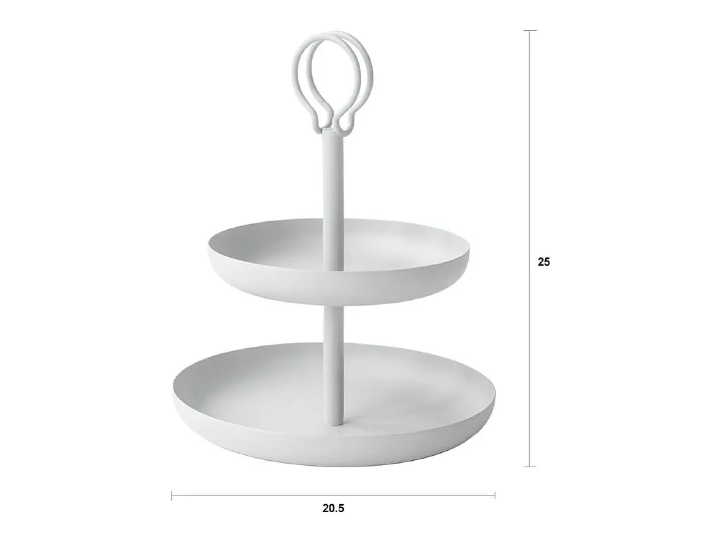 Alzata de metal de mesa con 2 niveles Nik - Blanco