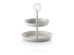 Alzata de metal de mesa con 2 niveles Nik - Blanco