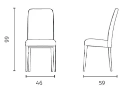 Anita - Silla ecopiel beige 2 uds