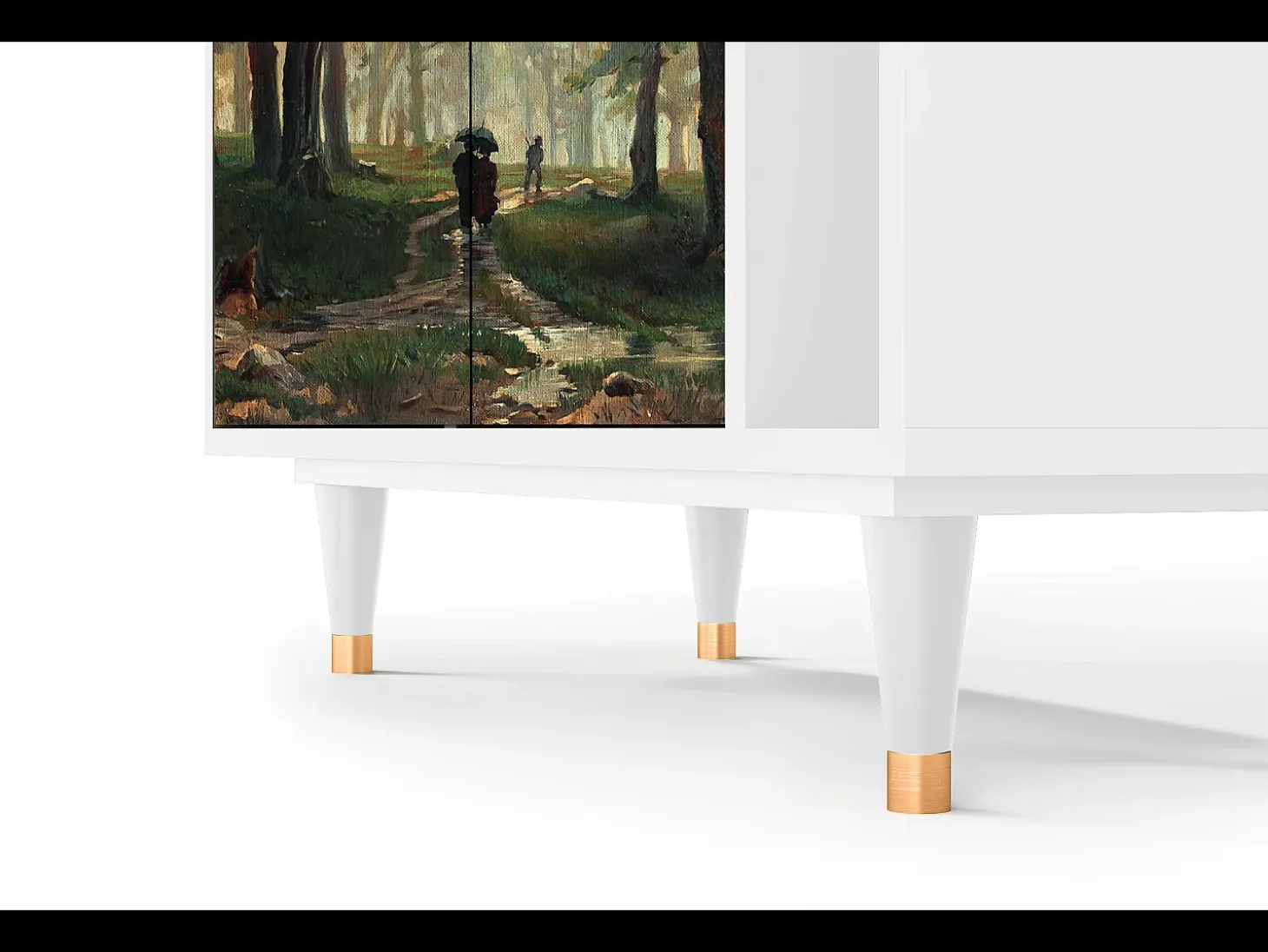 Aparador - 96х110х41 cm - BS6 - Rain in the Oak Forest, Blanco