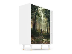 Aparador - 96х110х41 cm - BS6 - Rain in the Oak Forest, Blanco