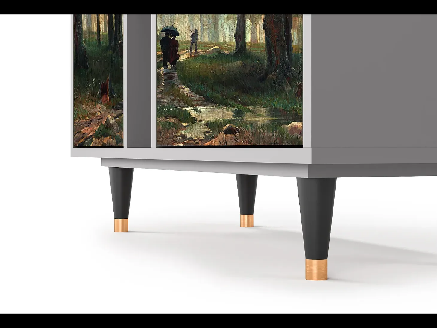 Aparador - 94х96х41 cm - BS5 - Rain in the Oak Forest, Gris