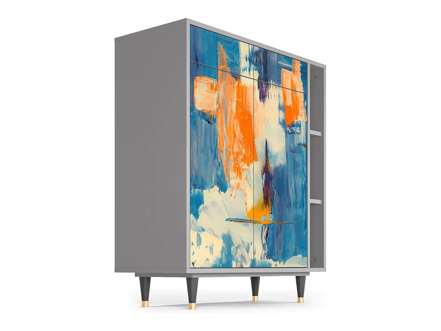 Aparador - 96х110х41 cm - BS6 - Abstract Expressionism, Gris