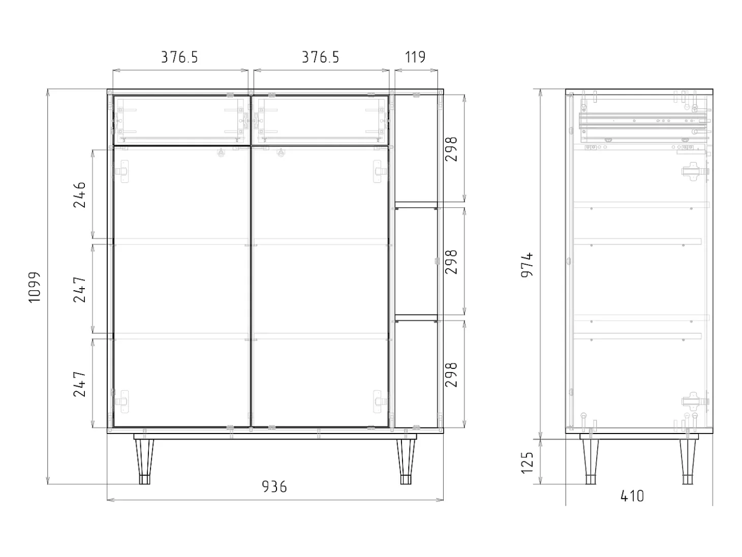 Aparador - 96х110х41 cm - BS6 - Arenay Marble, Arena