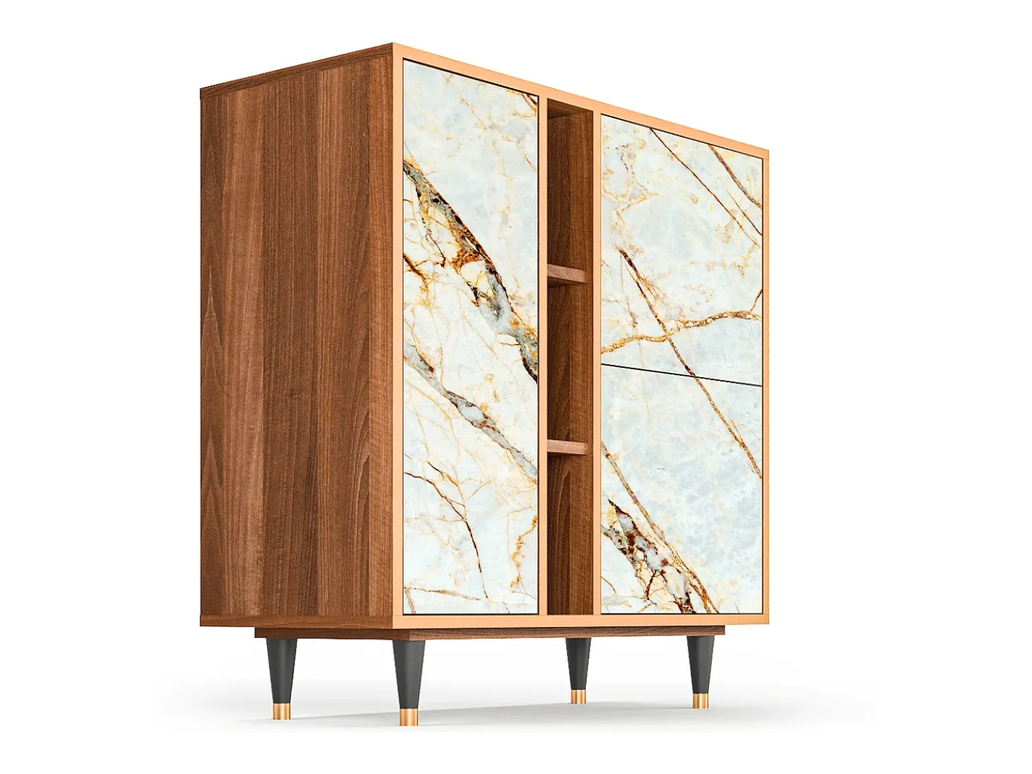 Aparador - 94х96х41 cm - BS5 - Arenay Marble, Nogal