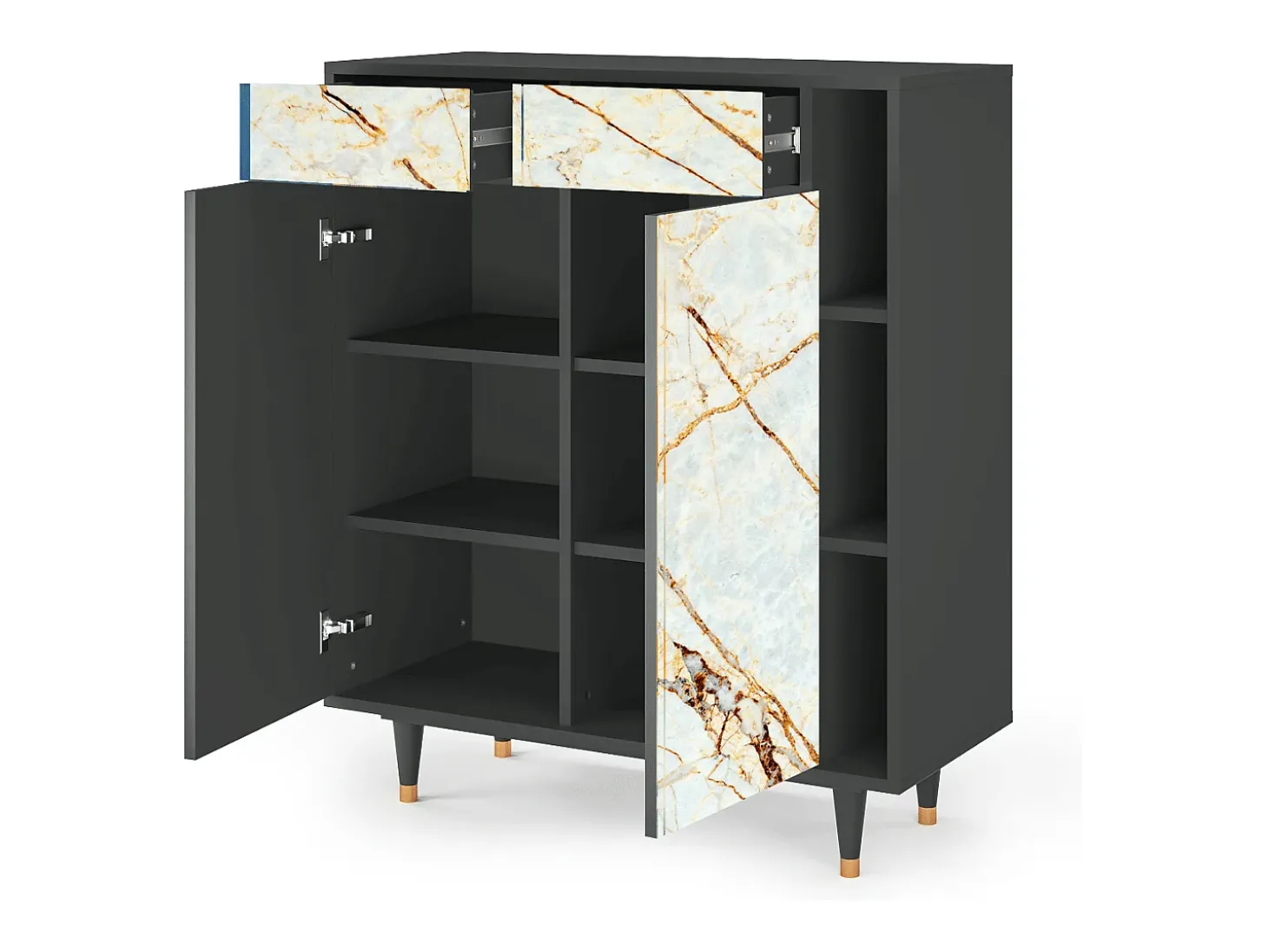 Aparador - 96х110х41 cm - BS6 - Arenay Marble, Antracita
