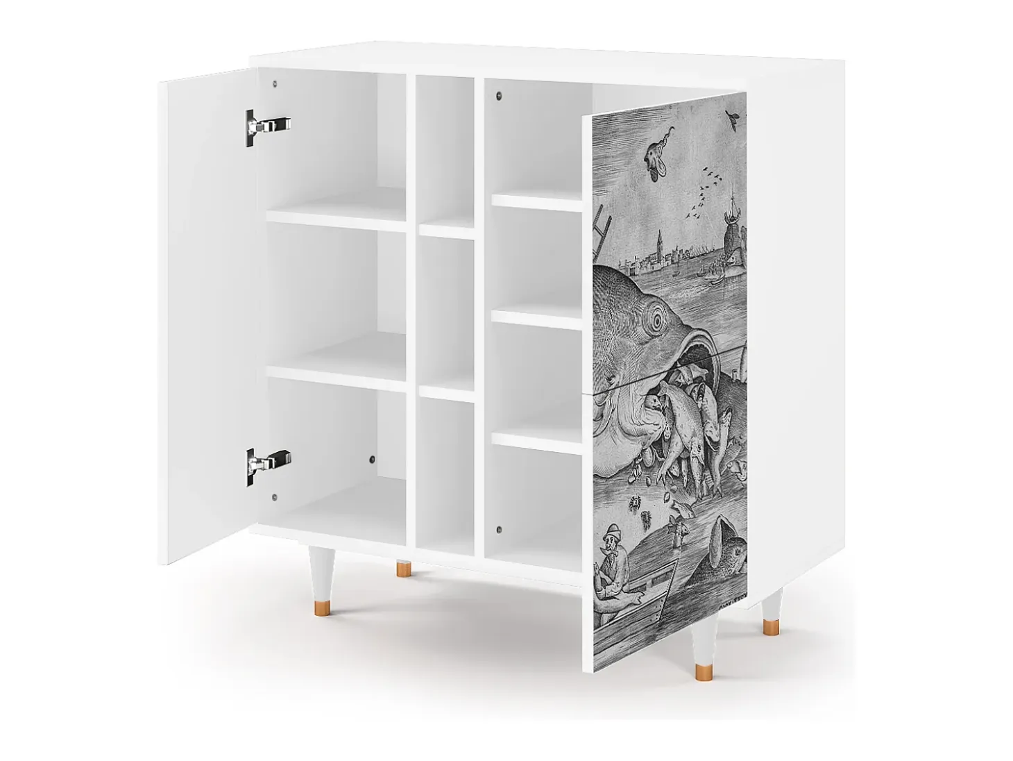 Aparador - 94х96х41 cm - BS5 - Big Fish Eat Little, Blanco