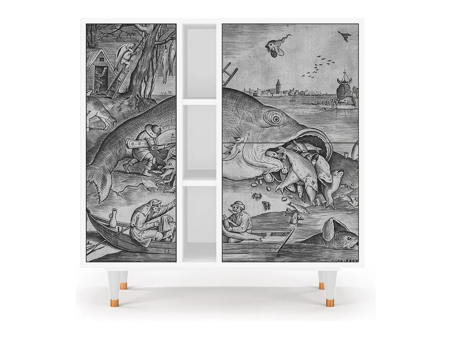 Aparador - 94х96х41 cm - BS5 - Big Fish Eat Little, Blanco