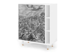 Aparador - 96х110х41 cm - BS6 - Bird Dropping, Blanco