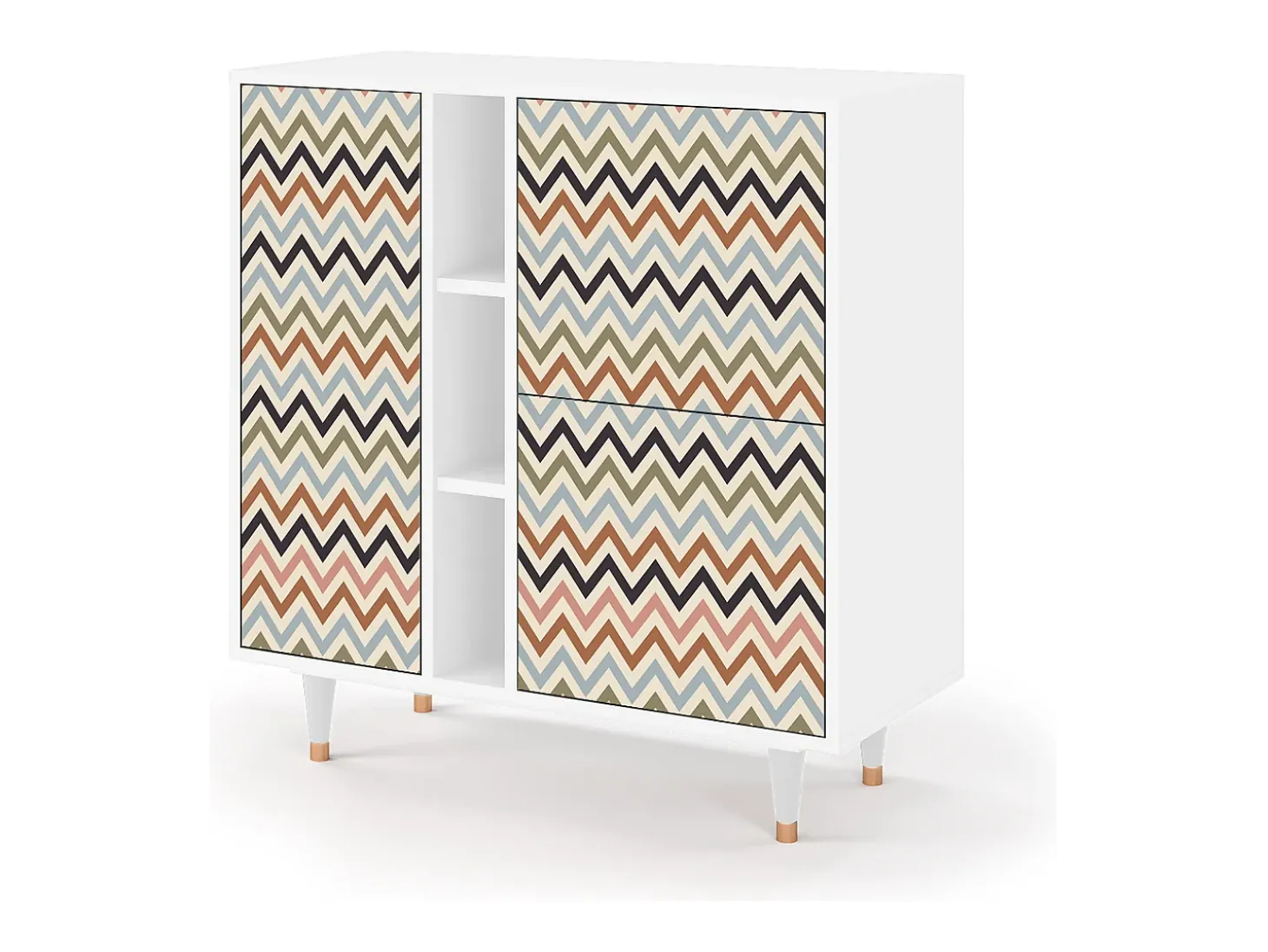 Aparador - 94х96х41 cm - BS5 - Bright Ripple, Blanco