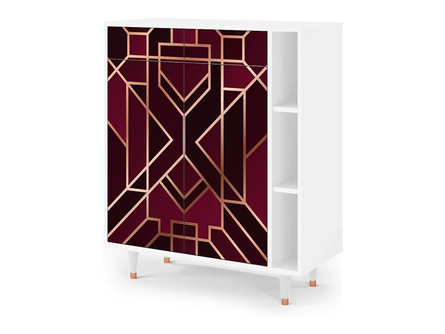 Aparador - 96х110х41 cm - BS6 - Burgundy Jewelery, Blanco