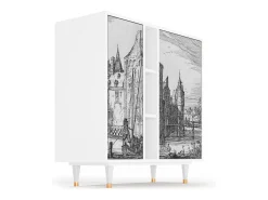 Aparador - 94х96х41 cm - BS5 - Castle with Bridge, Blanco