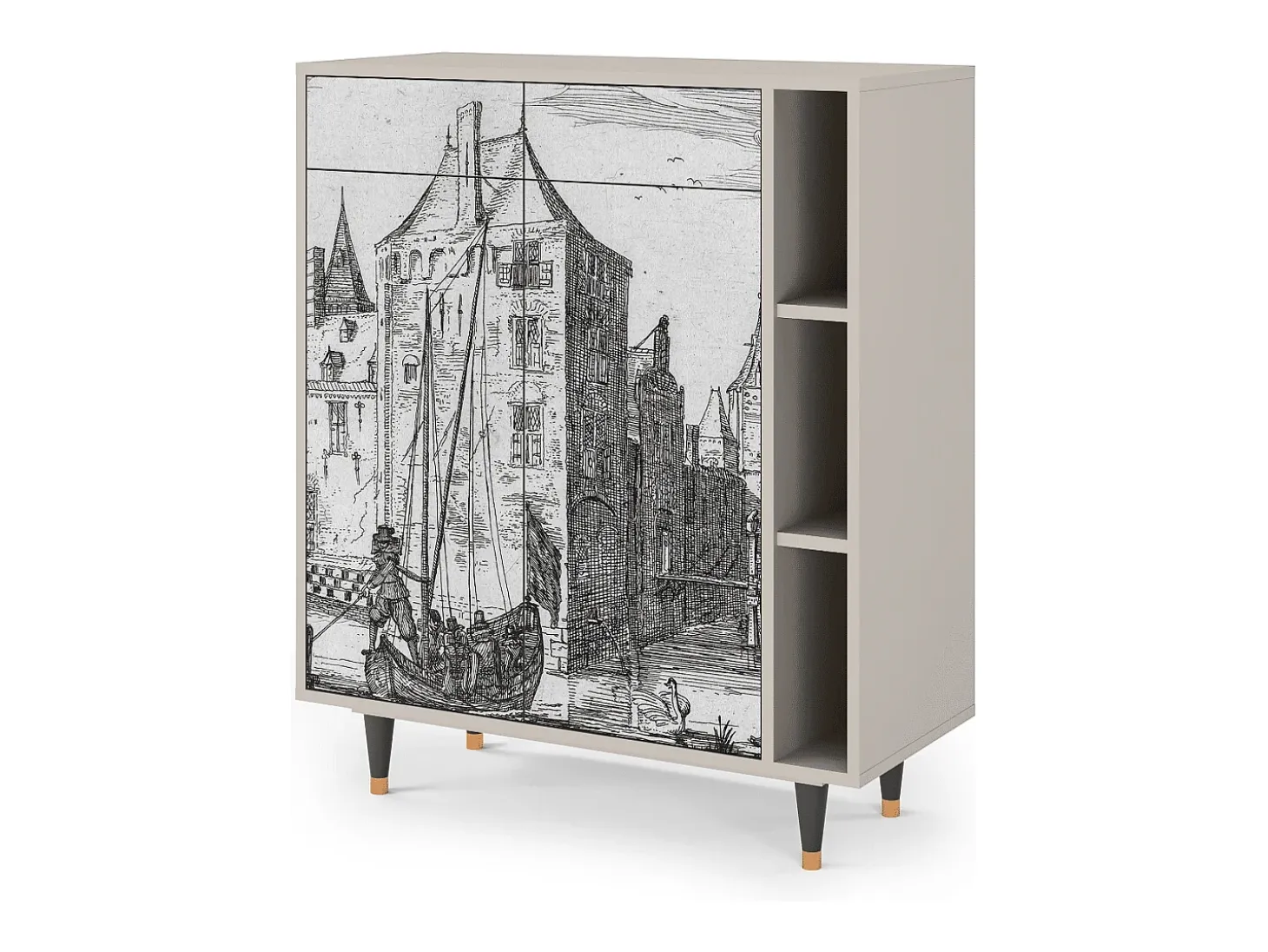 Aparador - 96х110х41 cm - BS6 - Castle with Bridge, Arena