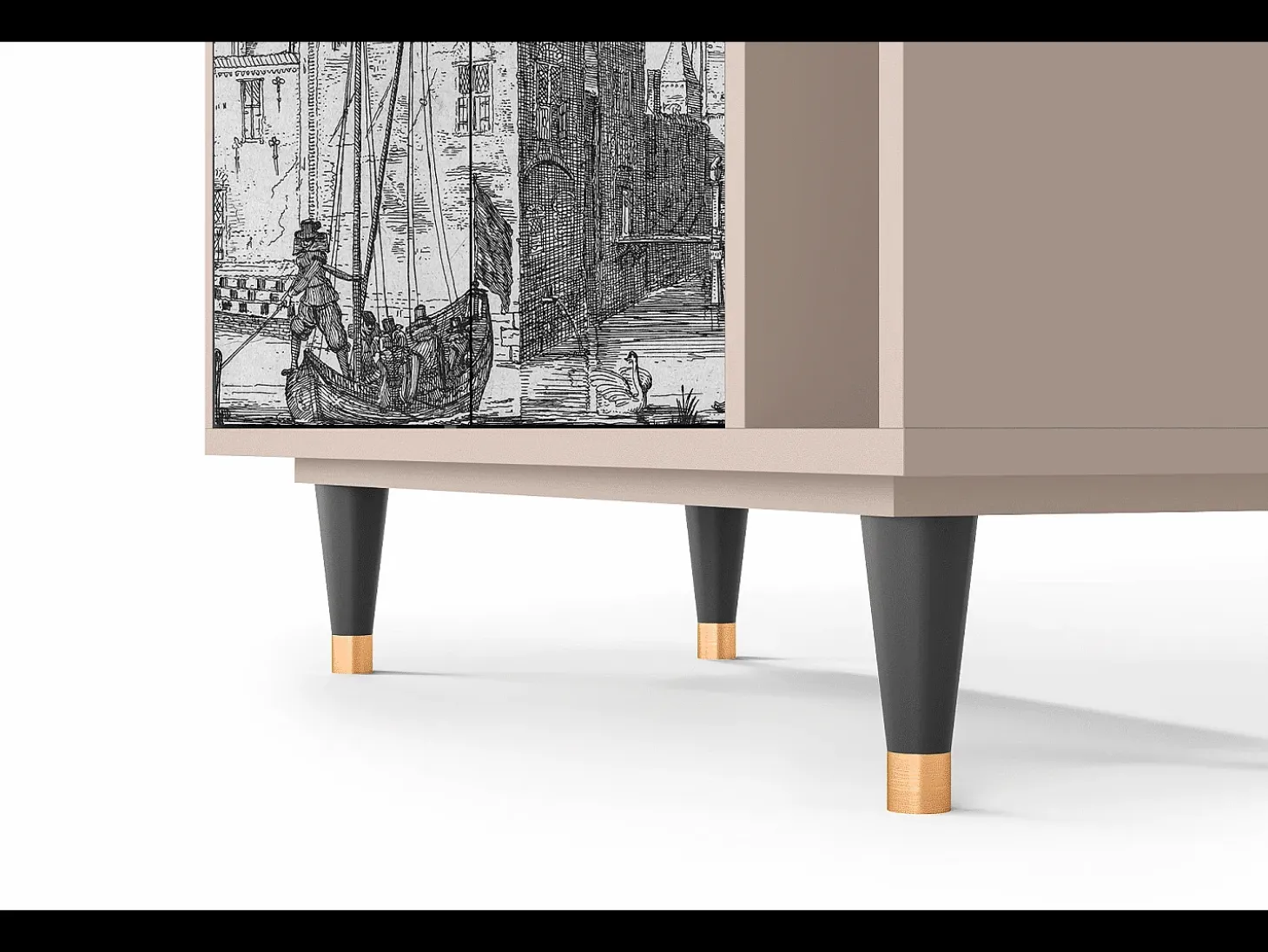 Aparador - 96х110х41 cm - BS6 - Castle with Bridge, Latte
