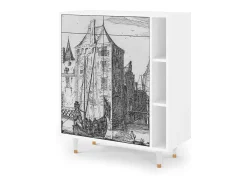 Aparador - 96х110х41 cm - BS6 - Castle with Bridge, Blanco