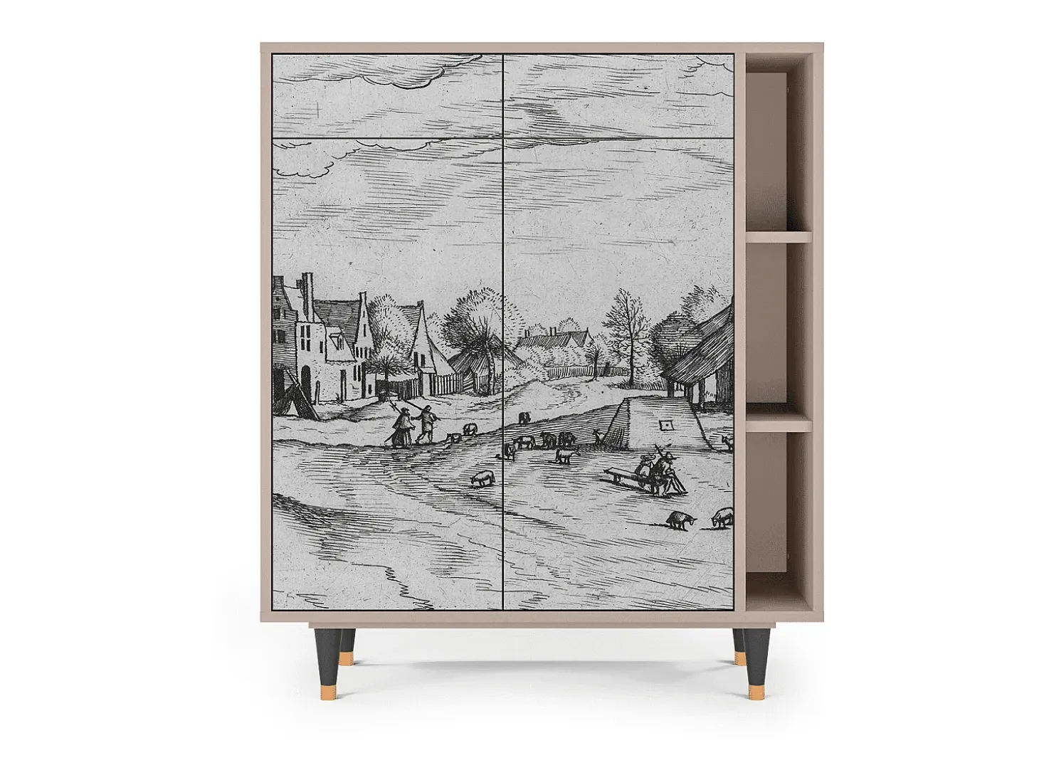 Aparador - 96х110х41 cm - BS6 - Country Village, Latte