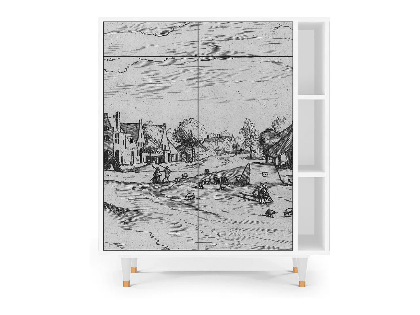 Aparador - 96х110х41 cm - BS6 - Country Village, Blanco