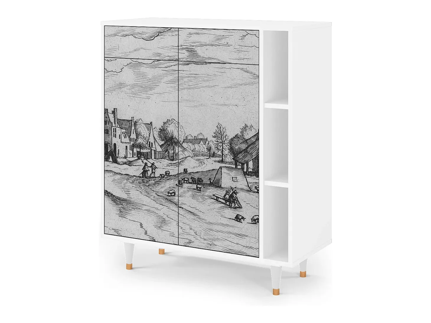 Aparador - 96х110х41 cm - BS6 - Country Village, Blanco