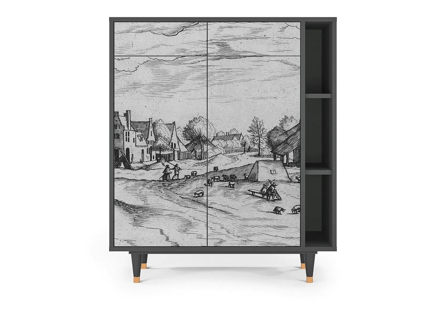 Aparador - 96х110х41 cm - BS6 - Country Village, Antracita