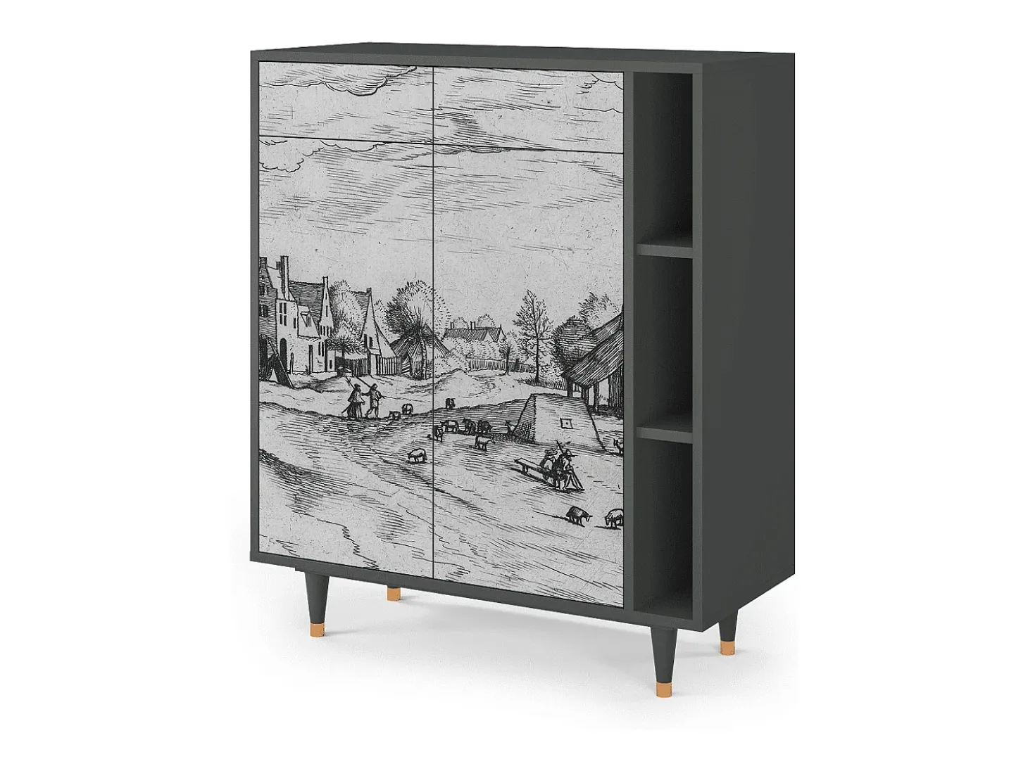 Aparador - 96х110х41 cm - BS6 - Country Village, Antracita