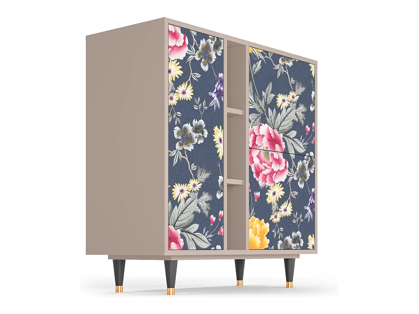 Aparador - 94х96х41 cm - BS5 - Dark Flower Bed, Latte