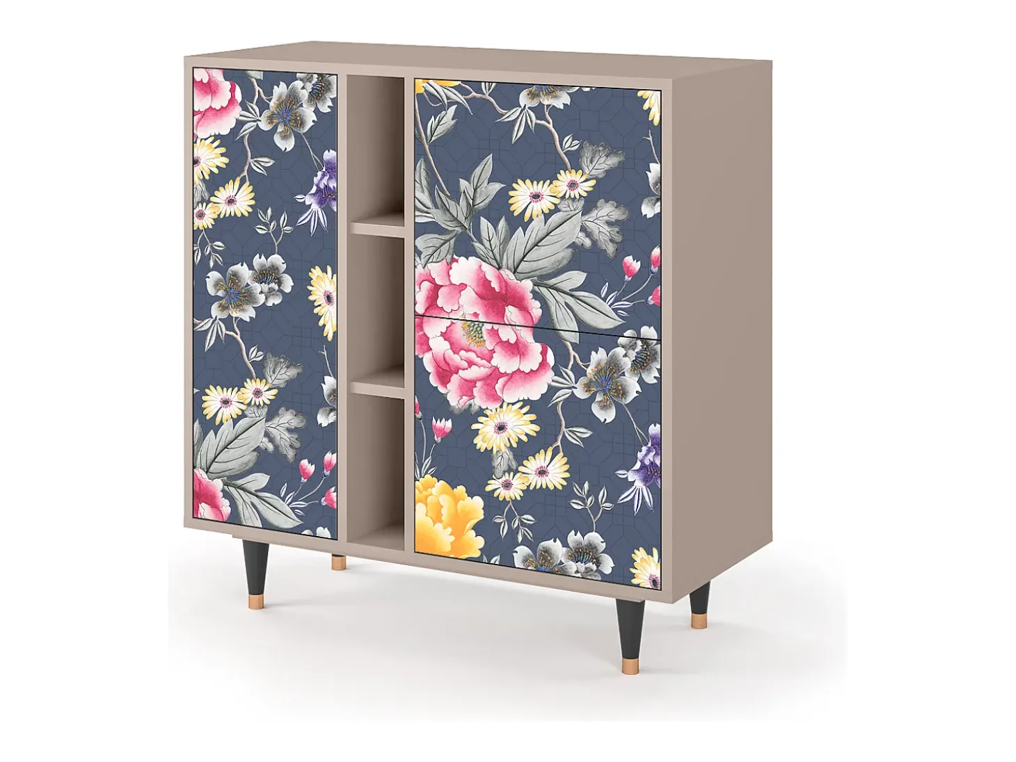 Aparador - 94х96х41 cm - BS5 - Dark Flower Bed, Latte