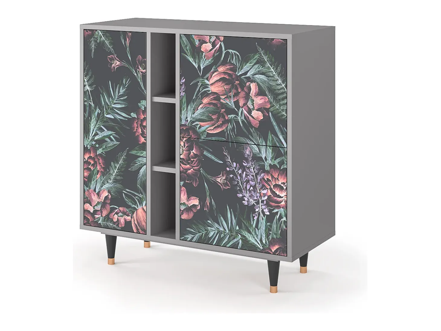 Aparador - 94х96х41 cm - BS5 - Dark Peonies, Gris