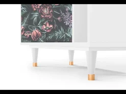 Aparador - 96х110х41 cm - BS6 - Dark Peonies, Blanco