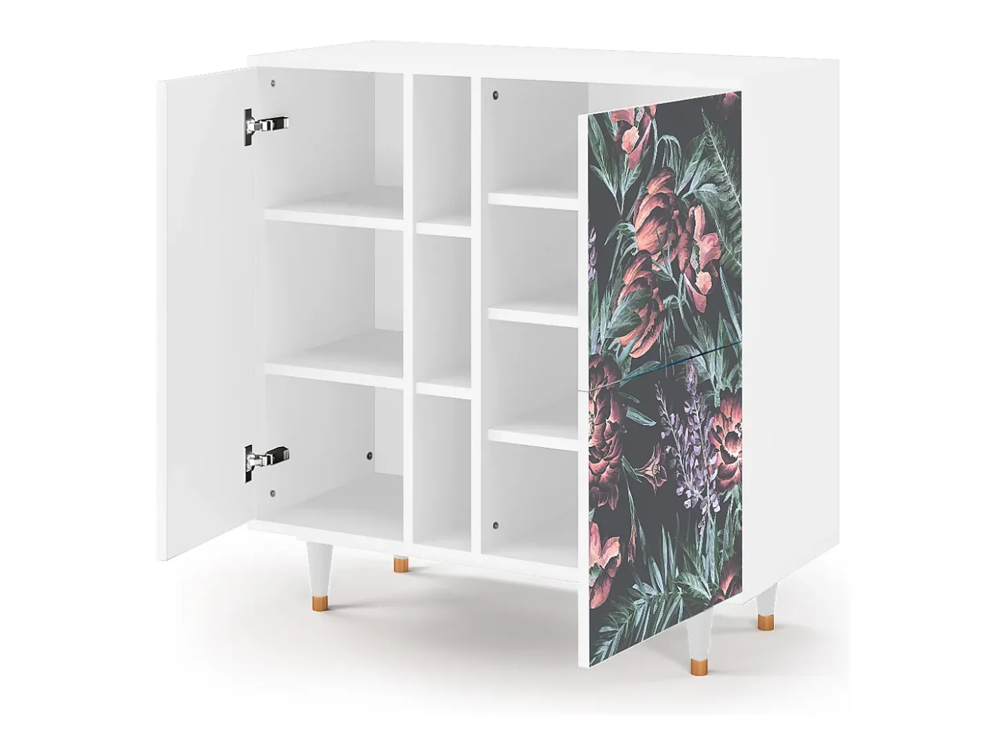 Aparador - 94х96х41 cm - BS5 - Dark Peonies, Blanco