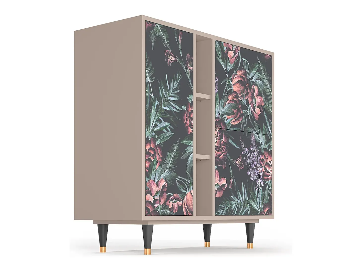 Aparador - 94х96х41 cm - BS5 - Dark Peonies, Latte