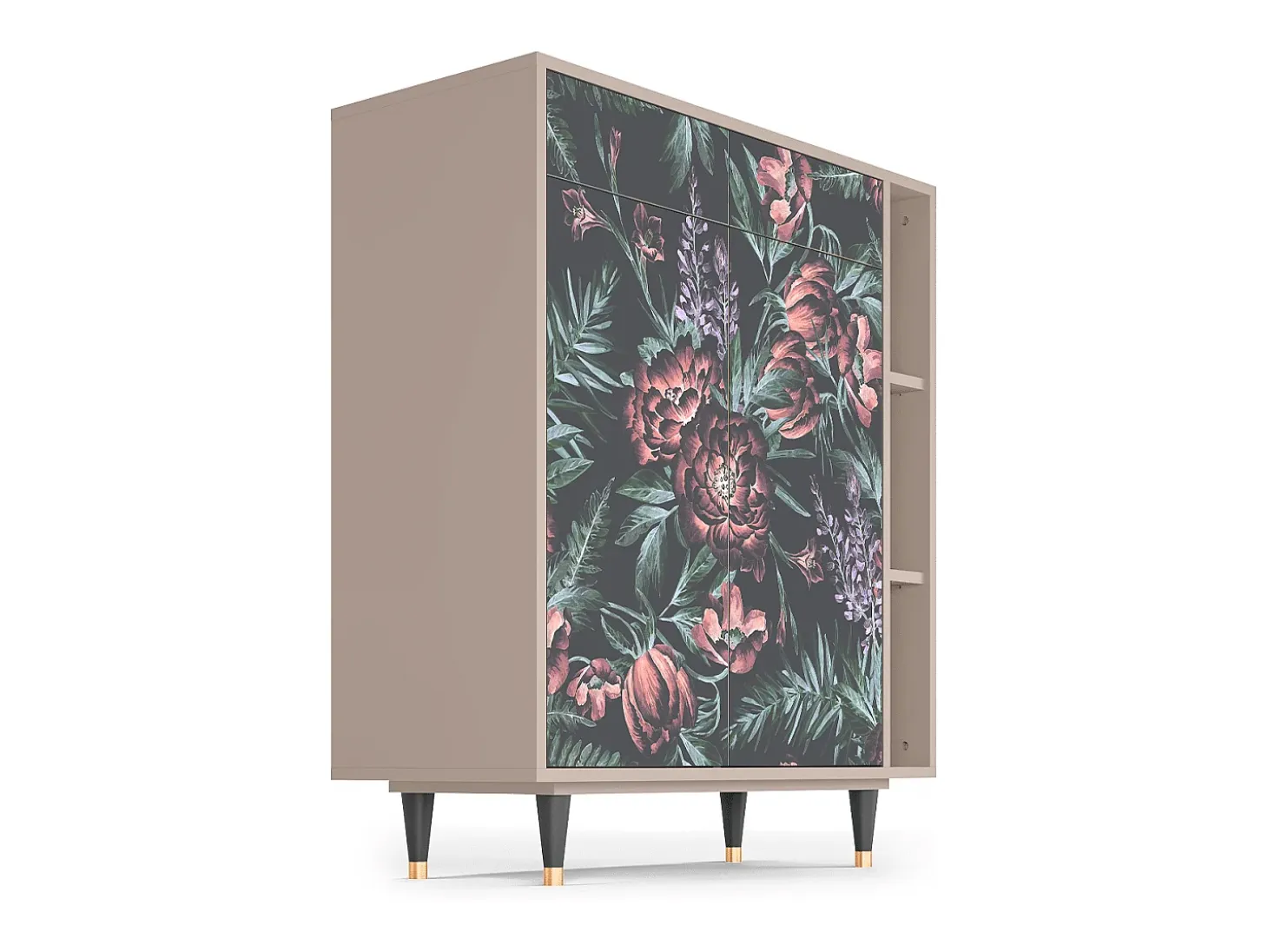 Aparador - 96х110х41 cm - BS6 - Dark Peonies, Latte