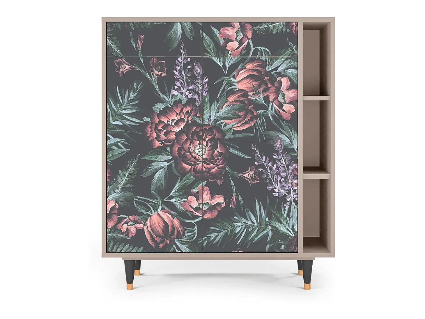 Aparador - 96х110х41 cm - BS6 - Dark Peonies, Latte