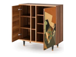 Aparador - 94х96х41 cm - BS5 - Glass and Checkerboard, Nogal