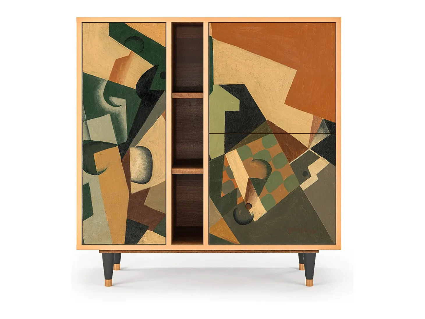 Aparador - 94х96х41 cm - BS5 - Glass and Checkerboard, Nogal