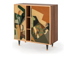 Aparador - 94х96х41 cm - BS5 - Glass and Checkerboard, Nogal