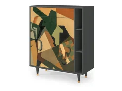 Aparador - 96х110х41 cm - BS6 - Glass and Checkerboard, Antracita