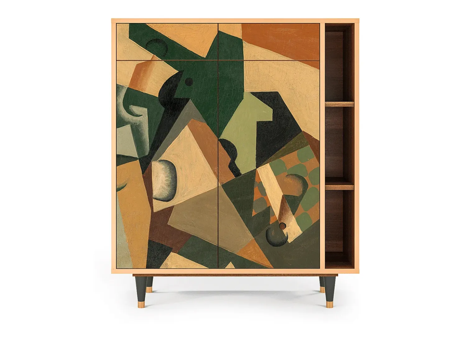 Aparador - 96х110х41 cm - BS6 - Glass and Checkerboard, Nogal