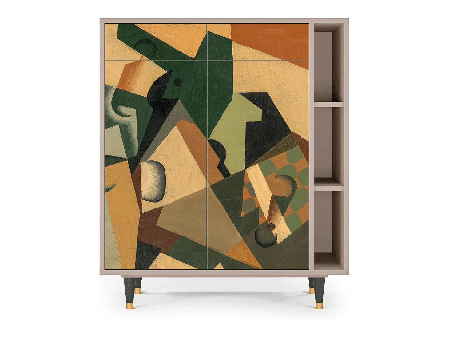 Aparador - 96х110х41 cm - BS6 - Glass and Checkerboard, Latte