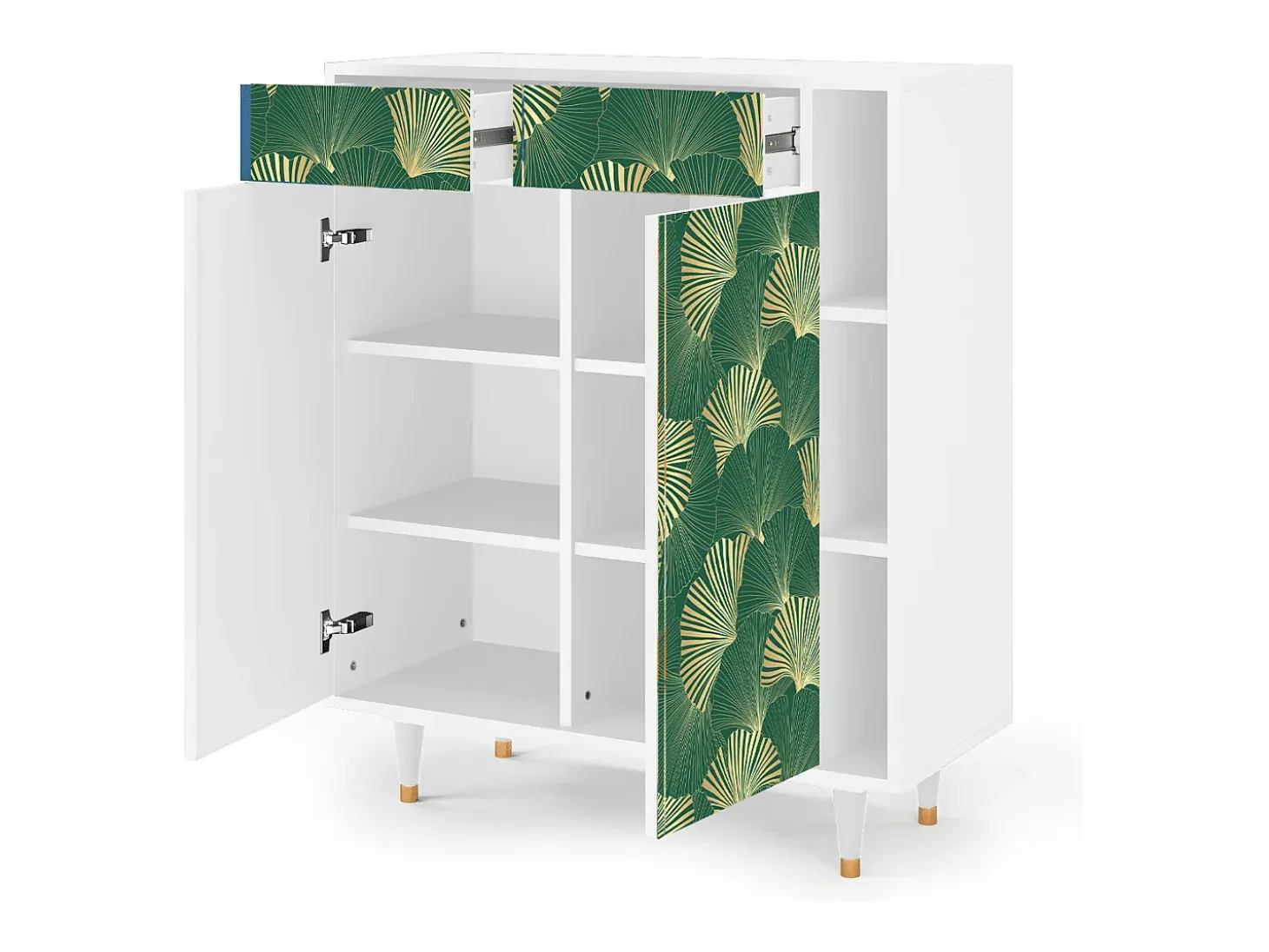 Aparador - 96х110х41 cm - BS6 - Gold Ginkgo, Blanco